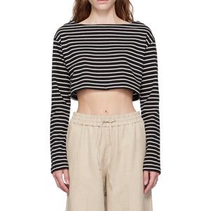 The Frankie Shop Black and White Striped Long Sleeve Tee